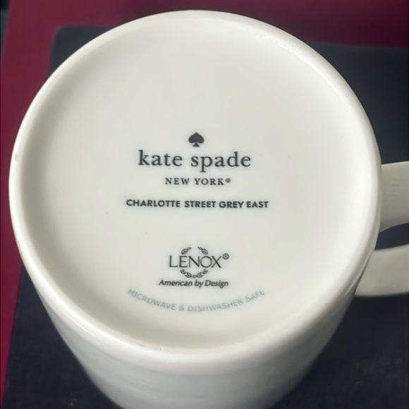 Kate Spade New York Lenox Charlotte Street Gray East Dots Pair of Mugs - Picture 6 of 6